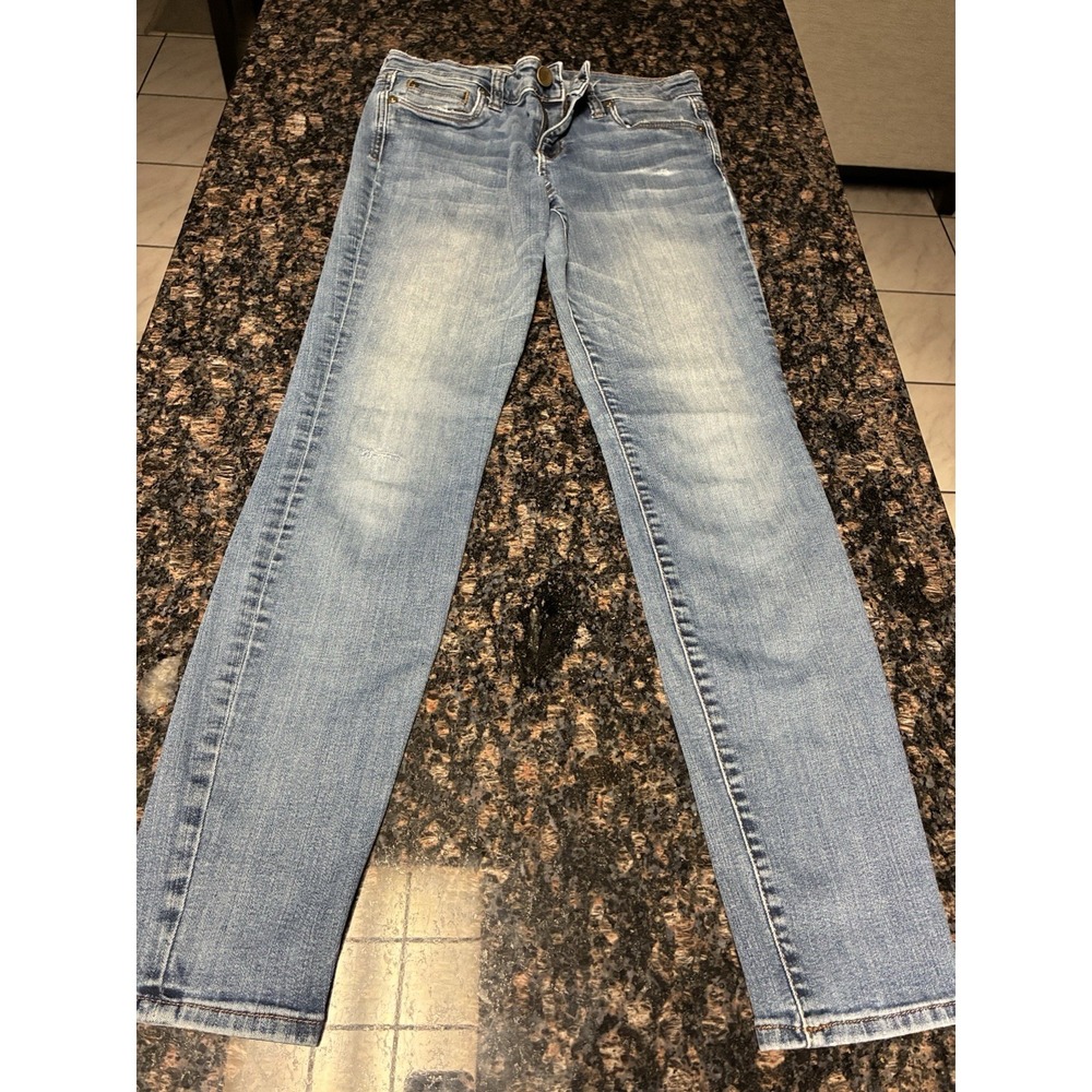 Kut from the Kloth Dark Blue Washed Strait Leg Skinny Jeans Size 8